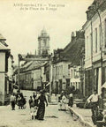 1900s France Aire-sur-la-Lys Place du Rivage Postcard. The Bell tower.