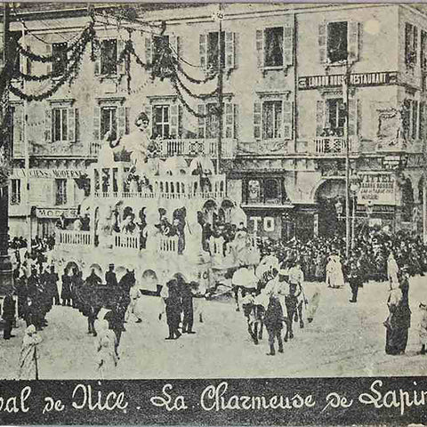 1907 France Nice Carnival La Charmeuse de Lapins Postcard