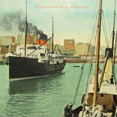 1910s Australia Melbourne Scene on the Yarra Postcard