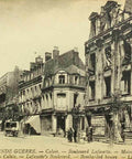 1917s France Word War I Ruins Calais Boulevard Lafaveite Bombarded Houses Postcard