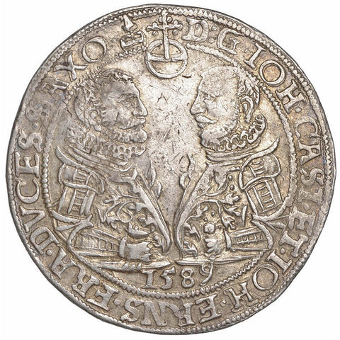 1589 1 Thaler Saxe-Coburg-Eisenach Germany Coin Johann Casimir and Johann Ernst