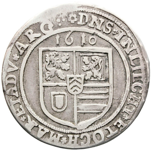 1610 Teston Hanau-Lichtenberg Silver Coin (1/3 Taler) German States Johann Reinhard I