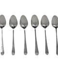 1787 Antique George III Era Set Six Sterling Silver Tea Spoons Silversmith Charles Hougham London Hallmarks