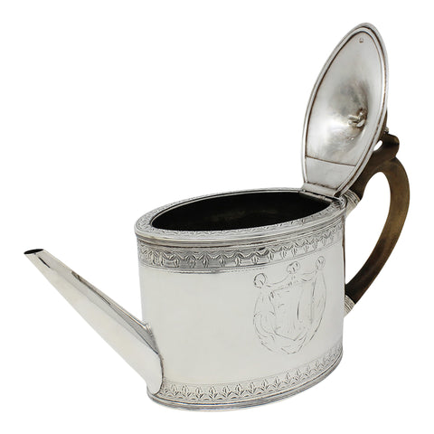 1790 Antique George III Era Sterling Silver Tea Pot Silversmiths Henry Chawner London Hallmarks