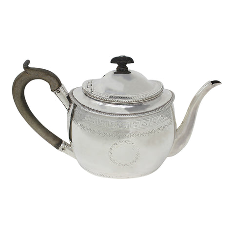 1802 Antique George III Era Large Sterling Silver Tea Pot Silversmiths Robert Hennell I & Samuel Hennell London Hallmarks