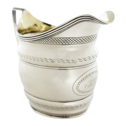 1802 Antique George III Era Sterling Silver Cream Jug Silversmith Thomas Robins London Hallmarks
