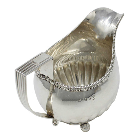 1808 Antique George III Era Large Sterling Silver Cream Jug Silversmith Thomas Watson Sheffield Hallmarks