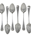 1809 Antique George III Era Sterling Silver Set Six Tea Spoons Silversmith Edward Lees London Hallmarks