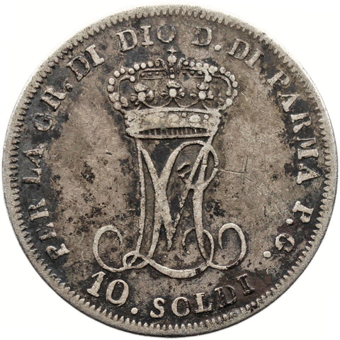 1815 10 Soldi Duchy of Parma Italy Coin Marie Louise Silver