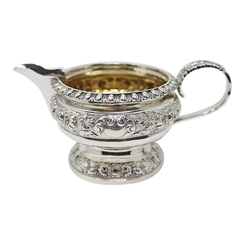 1822 Antique George IV Era Sterling Silver Cream Jug Silversmith William Ellerby London Hallmarks