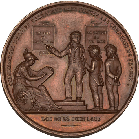 1842 Medal Louis-Philippe France Establishment of Primary Schools