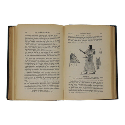 1878 Antique Book The Ancient Egyptians By Sir J. Gardnier Wilkinson in Two Volumes with illustrations.