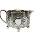 1886 Antique Victorian Era Sterling Silver Cream Jug and Sugar Bowl Silversmith Horace Woodward & Co (Edgar Finley & Hugh Taylor) London Hallmarks