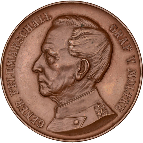 1890 Prussia Germany Field Marshal von Moltke Medal 90th Birthday