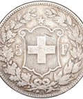 1891 5 Francs Switzerland Coin Silver Bern Mint