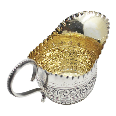 1891 Antique Victorian Era Sterling Silver Cream Jug Silversmith Mappin & Webb (John Newton Mappin) London Hallmarks
