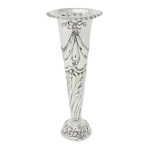1894 Antique Victorian Era Sterling Silver Vase Silversmith Charles Henry Dumenil London Hallmarks