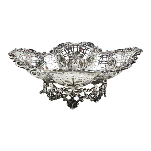 1895 Antique Victorian Era Pierced Dish Silversmith James Dixon & Sons Ltd Sheffield Hallmarks