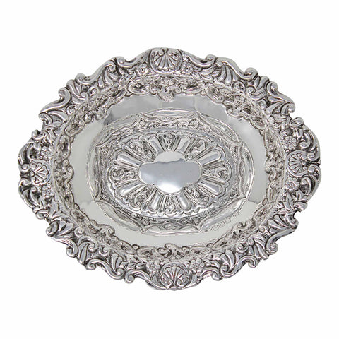 1898 Antique Victorian Era Sterling Silver Dish Silversmith William Gibson & John Langman London Hallmarks
