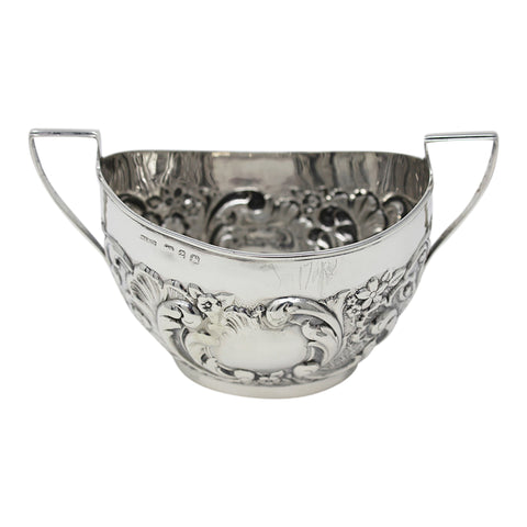 1899 Antique Victorian Era Sterling Silver Sugar Bowl Silversmith William Locke & Co Birmingham Hallmarks