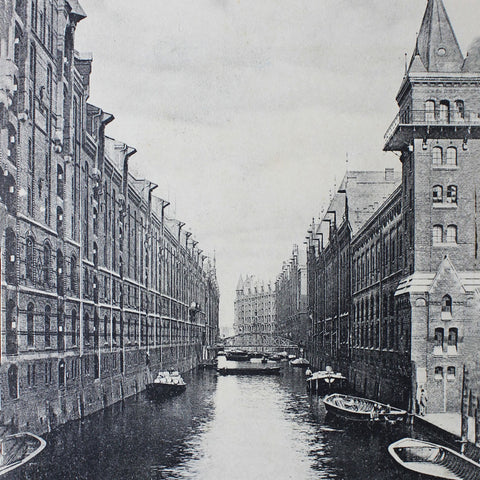 1900’s Antique Hamburg Freihafen Brooksfleeth The Speicherstadt Postcard