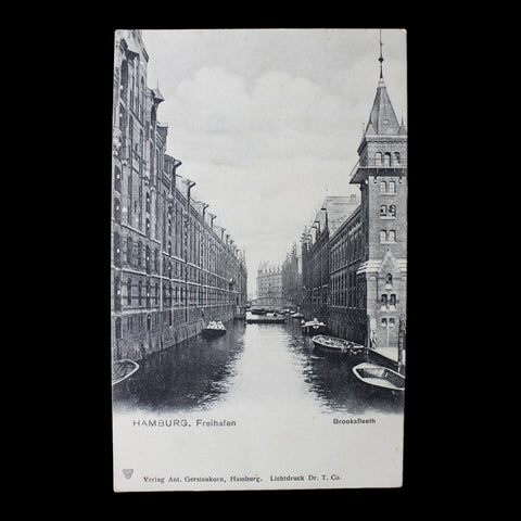 1900’s Antique Hamburg Freihafen Brooksfleeth The Speicherstadt Postcard