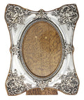 1901 Victorian Era Silver Photo Frame Walker and Hall Oak-Backed Art Nouveau Style