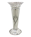 1902 Antique Edwardian Era Large Sterling Silver Vase Pierced Decoration Silversmiths Sibray, Hall & Co Ltd (Charles Clement Pilling) London Hallmarks