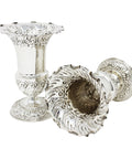 1903 Antique Edwardian Era Sterling Silver Pair of Vases Silversmiths Fenton Brothers Ltd Sheffield Hallmarks