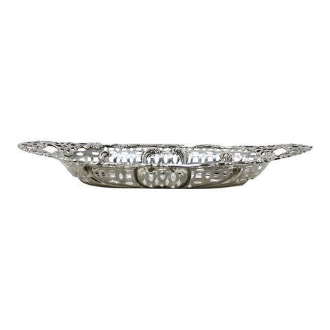 1903 Antique Edwardian Era Sterling Silver Pierced Bon Bon Dish Silversmith Henry Matthews Birmingham Hallmarks