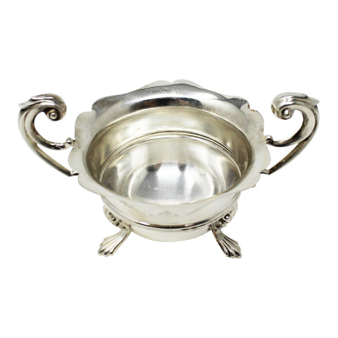 1905 Antique Edwardian Era Sterling Silver Twin Handled Bowl William Henry Sparrow Birmingham Hallmarks