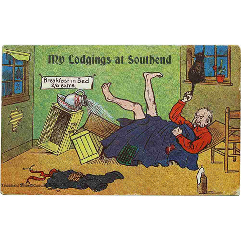 1910 Antique Comic Postcard “My Lodgings at Southend”