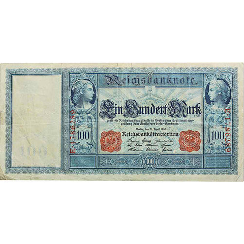1910 April 21 Germany, Berlin 100 Mark  banknote