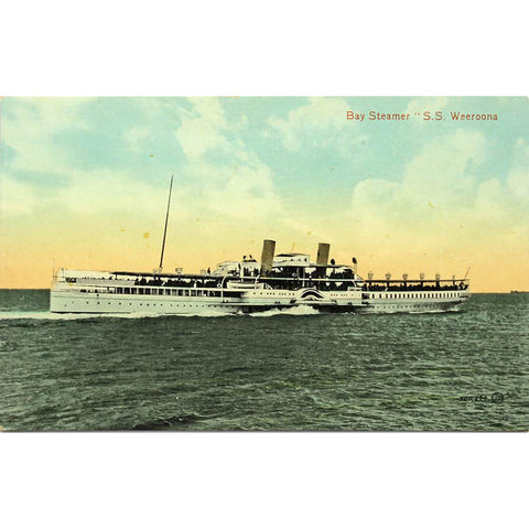 1910s Australia Bay Steamer S.S. Weeroona Postcard
