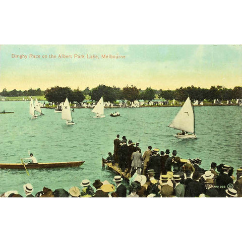 1910s Australia Melbourne Dinghy Race on The Albert Park Lake Postcard