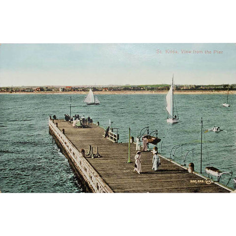 1910s Australia Melbourne St. Kilda, view from the Pier Postcard