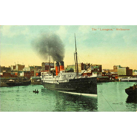 1910s Australia Melbourne Steamship The “Loongana” Postcard Bass Strait passenger ship