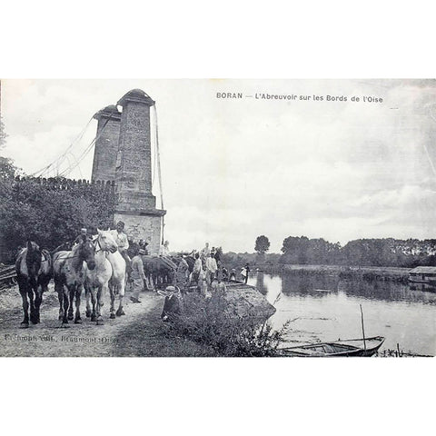 1910s BORAN - L'Abreuvoir sur les bords de l'Oise Postcard