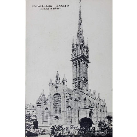1910s France Saint-Pol-de-Léon Postcard Breton Kastell-Paol Cathedral Architecture