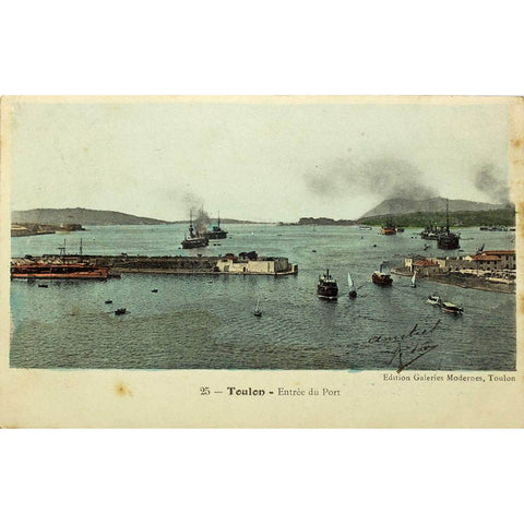 1910s France Toulon Entrée du port Postcard
