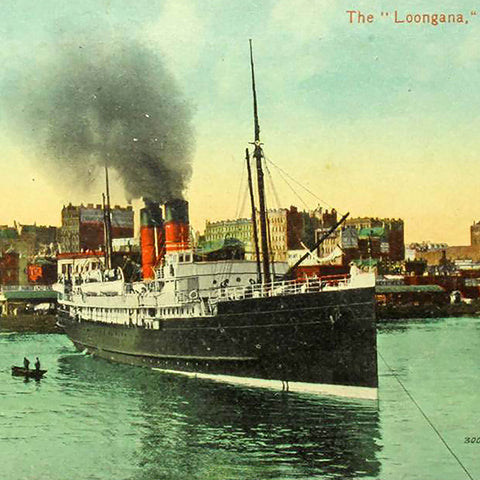 1910s Australia Melbourne Steamship The “Loongana” Postcard Bass Strait passenger ship
