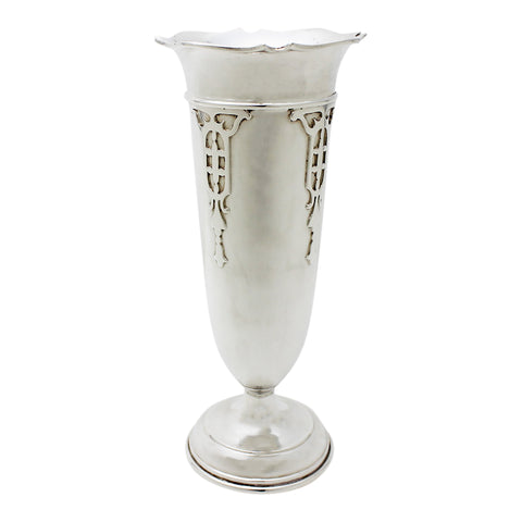 1911 Antique George V Era Sterling Silver Vase Silversmith Cooper Brothers & Sons Ltd Sheffield Hallmarks