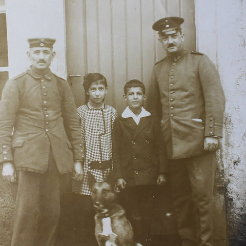 1916 Soldiers Germany Army Kids Dog World War I Photography History Photo WW1 Era