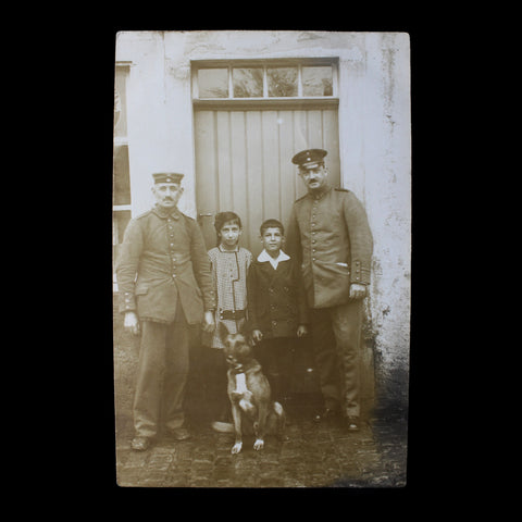 1916 Soldiers Germany Army Kids Dog World War I Photography History Photo WW1 Era