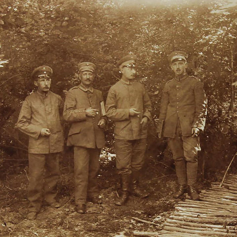 1917 Antique Soldier Group Photograph of German Soldiers World War 1 Military Postcard Germany Army WW1 History