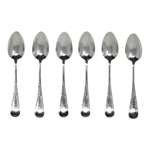 1919 Antique George V Era Sterling Silver Set Six Tea Spoons Birmingham Hallmarks Levi & Salaman Maker