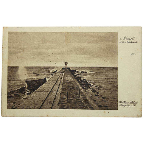1921 Antique Memel Die Nordermole Prussia Germany Lithuania Postcard Klaipeda Molas