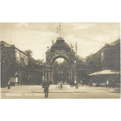 1921 Tivoli Gardens is Copenhagen Antique Postcard