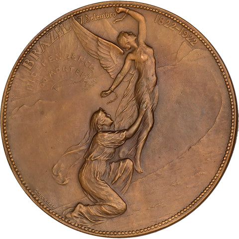 1922-23 Brazil Independence Centenary International Exposition Medal Rio de Janeiro by G. Devreese
