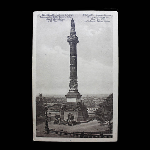 1922 Brussels Congress Column Postcard Belgium